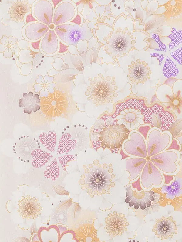 お宮参り女の子 産着レンタル／白 桜にまり Z253