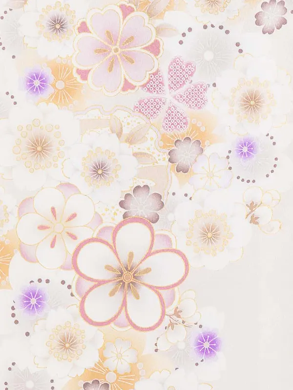 お宮参り女の子 産着レンタル／白 桜にまり Z253