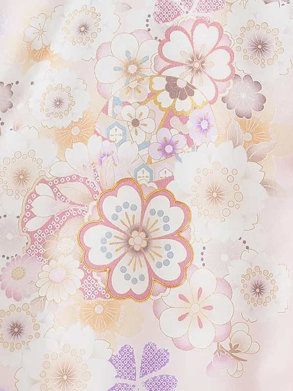 お宮参り女の子 産着レンタル／ピンク 桜にまり Z257