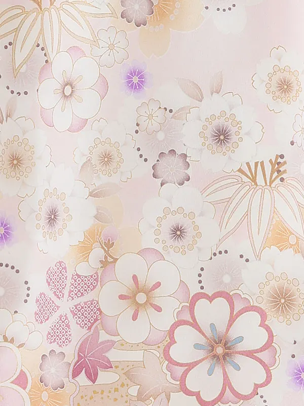 お宮参り女の子 産着レンタル／ピンク 桜にまり Z257