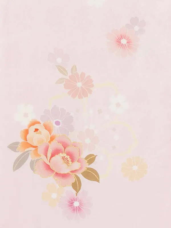 【正絹】お宮参り女の子 産着レンタル／薄ピンク 八重桜 Z263