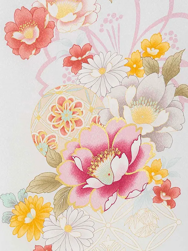 お宮参り女の子 産着レンタル／水色 牡丹 まり Z279