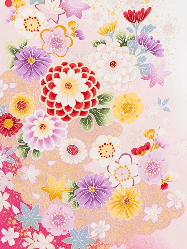 お宮参り女の子 産着レンタル／白 まり 花づくし Z281