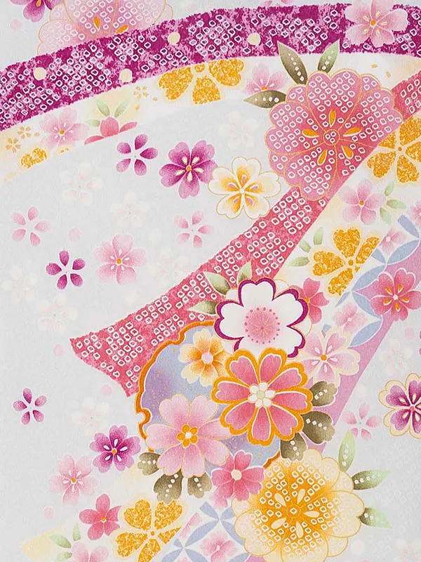 お宮参り女の子 産着レンタル／グレー のし　まり Z284