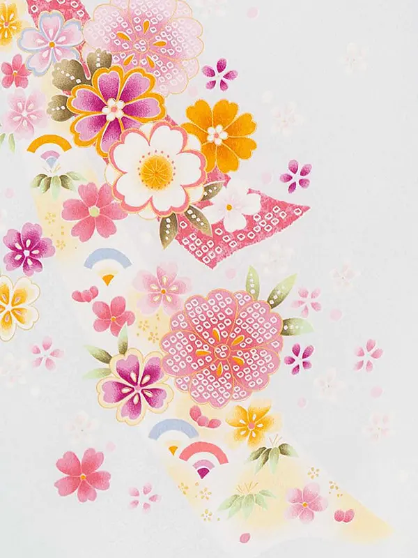 お宮参り女の子 産着レンタル／グレー のし　まり Z284