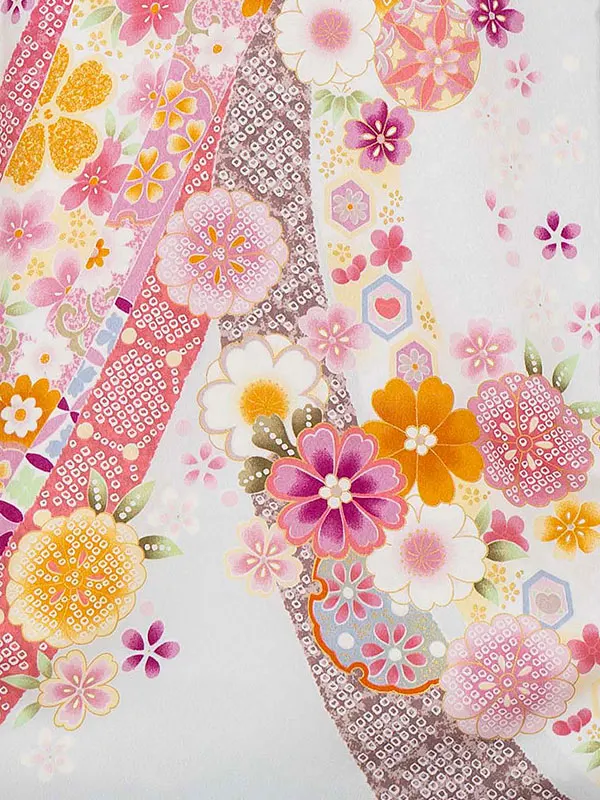 お宮参り女の子 産着レンタル／グレー のし　まり Z284