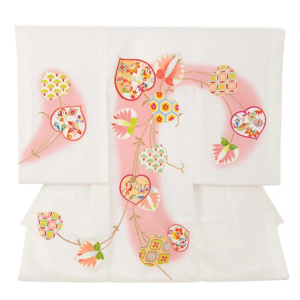 【正絹】お宮参り女の子 産着レンタル／白 橘 Z289