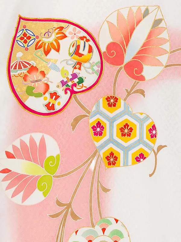 【正絹】お宮参り女の子 産着レンタル／白 橘 Z289