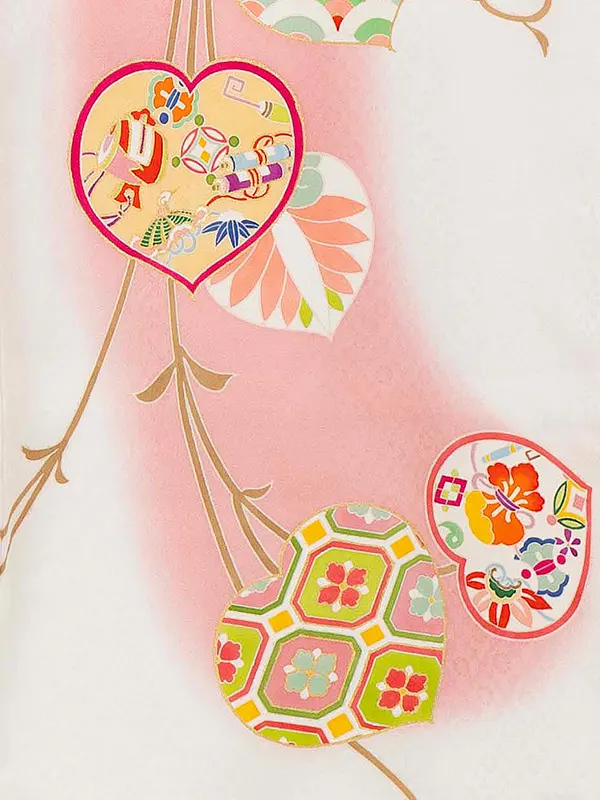 【正絹】お宮参り女の子 産着レンタル／白 橘 Z289