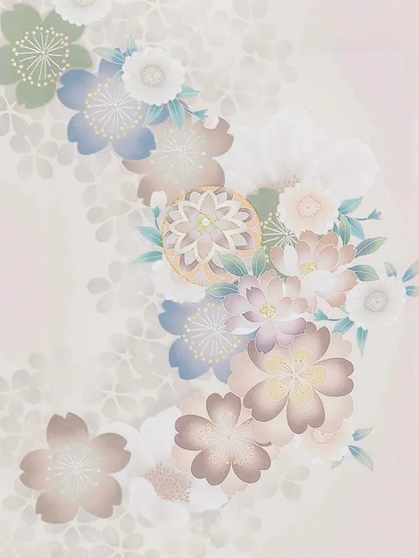 お宮参り女の子 産着レンタル／くすみピンク 桜に鈴 Z291