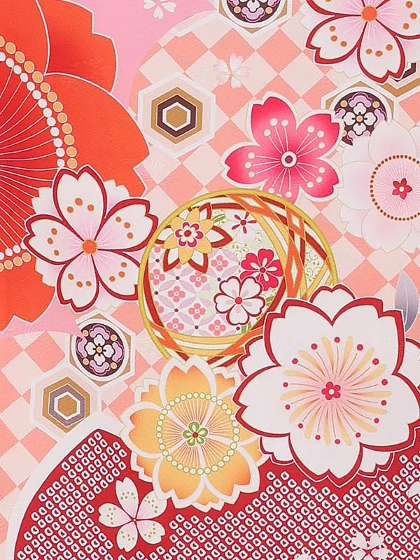 お宮参り女の子 産着レンタル／白×ピンク さくらにまり Z294