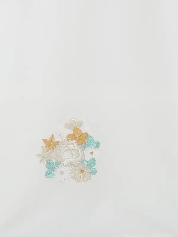 お宮参り女の子 産着レンタル／白銀糸刺繍 束ね熨斗 まり Z295