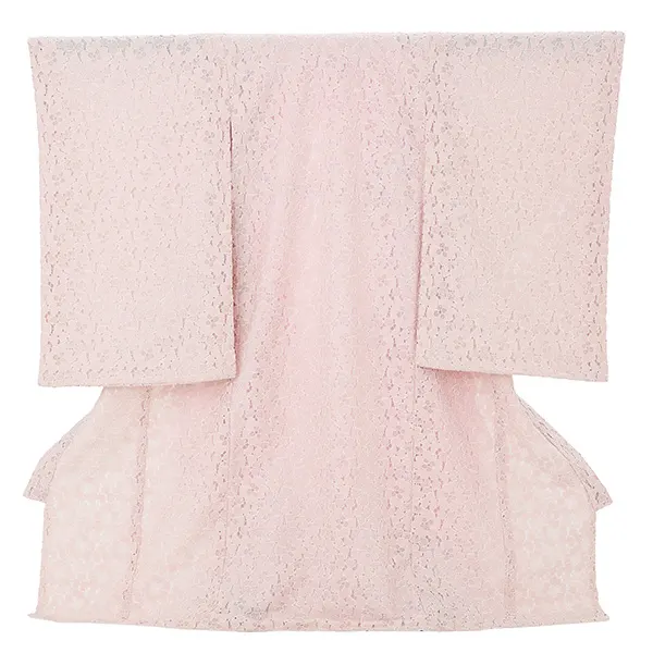 【夏用 単衣】お宮参り女の子 産着レンタル／ピンク 桜レース Z299