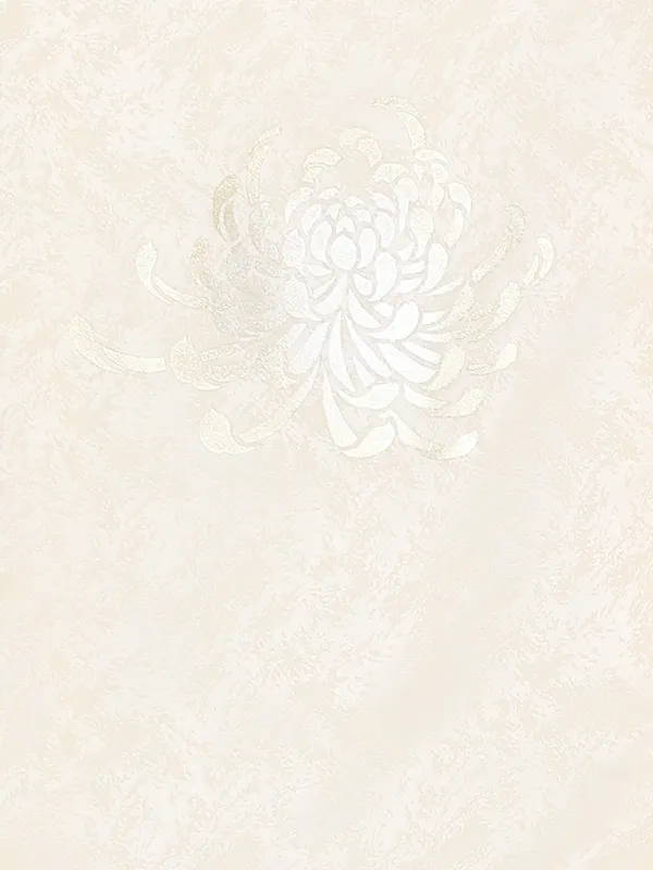 お宮参り女の子 産着レンタル／薄ベージュ 金彩 菊 Z303