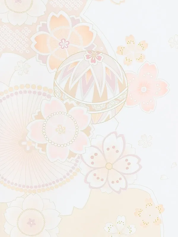 お宮参り女の子 産着レンタル／白 ねじり梅に菊 Z321