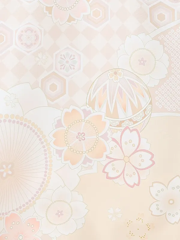 お宮参り女の子 産着レンタル／白 ねじり梅に菊 Z321