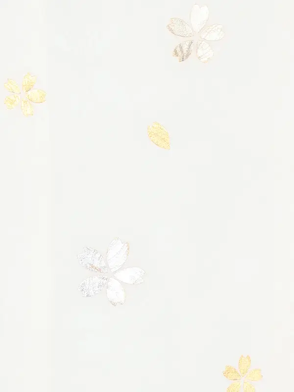 【正絹】お宮参り女の子 産着レンタル／白 金彩まりに桜 Z323