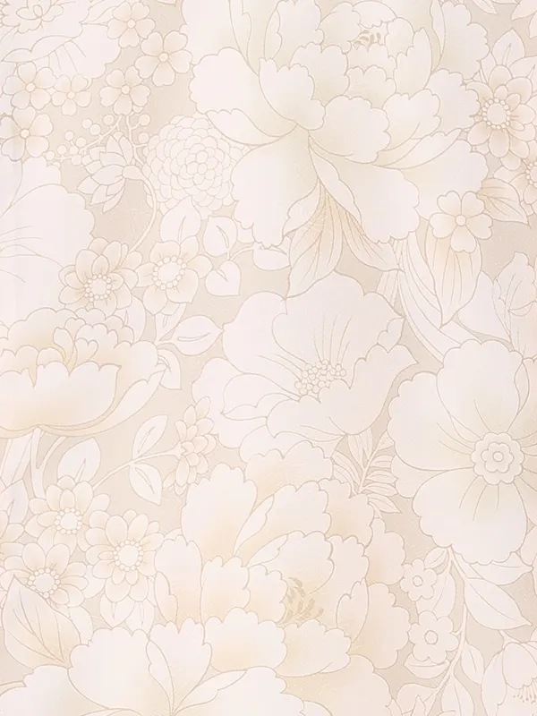 【夏用 単衣】お宮参り女の子 産着レンタル／ベージュ 四季花  Z336