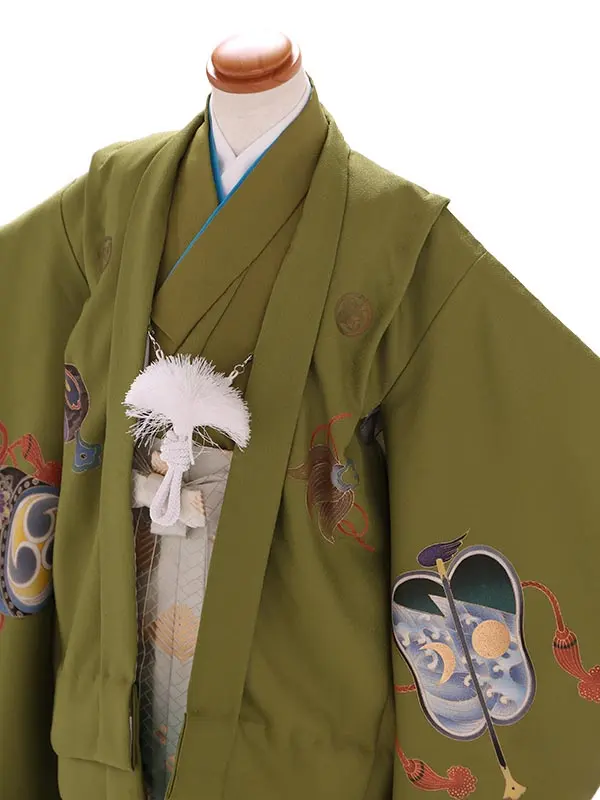 七五三(5歳6歳男児袴)E045 緑