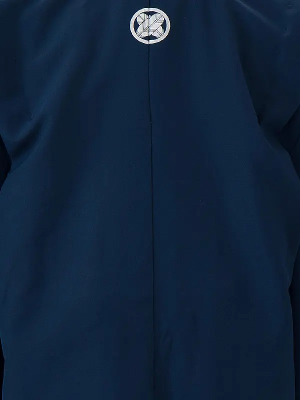 七五三レンタル(5歳男児袴)／青紋付き×青縞袴 F035