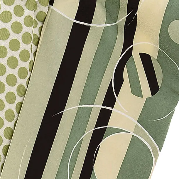 七五三レンタル(3歳男児被布)／緑ドット×緑ストライプ幾何学模様 J209