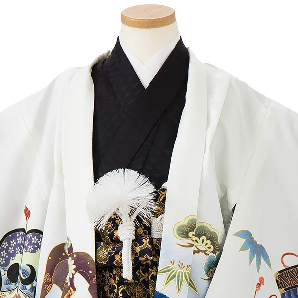 七五三レンタル(5歳男児袴) 白鶴 兜×金華紋袴 Y073
