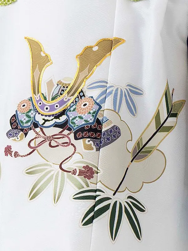 七五三レンタル(2歳,3歳,男児被布)紺熨斗軍配×白兜 Y097