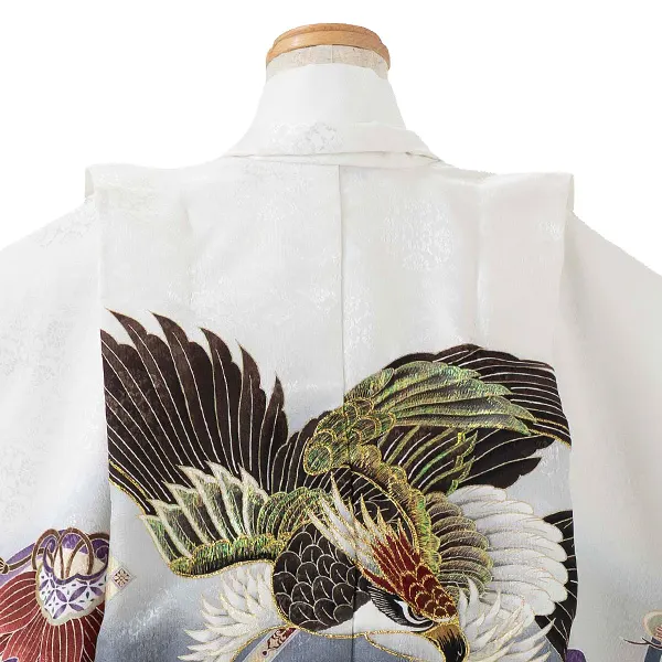 かんたん七五三レンタル(3歳4歳男児袴) 白鷹×黒縞袴 Y106