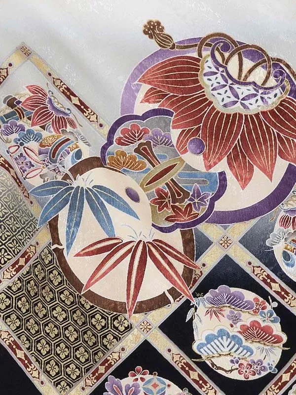 かんたん七五三レンタル(3歳4歳男児袴) 白鷹×黒縞袴 Y106