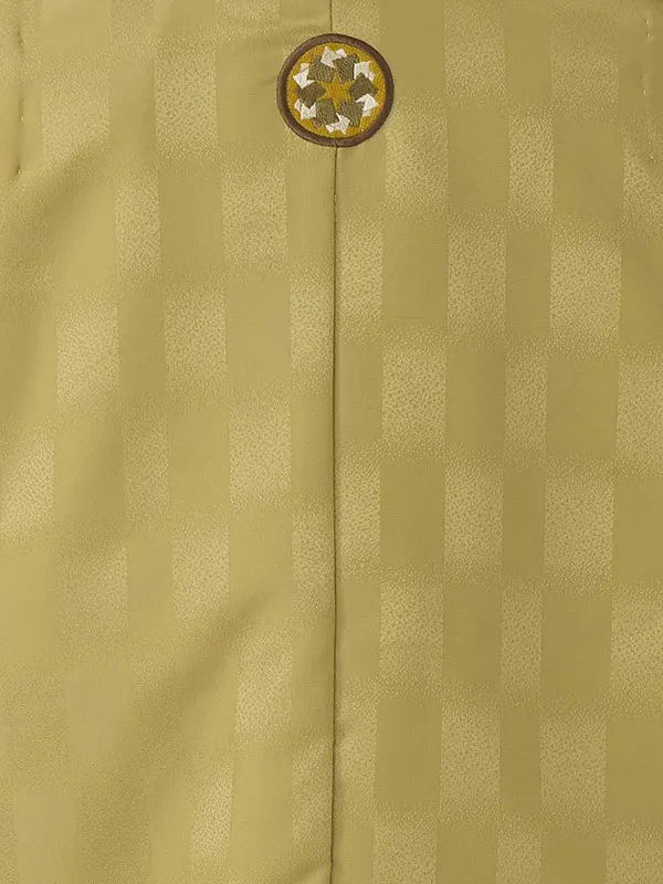 七五三レンタル(5歳男児袴) 緑石畳×ベージュ無地袴 Y120