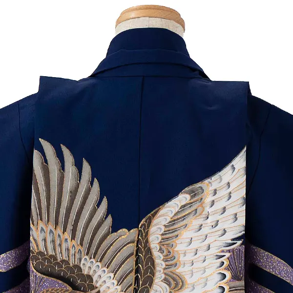 かんたん七五三レンタル(4歳5歳男児袴)紺鷹×金蜀江紋袴 Y121