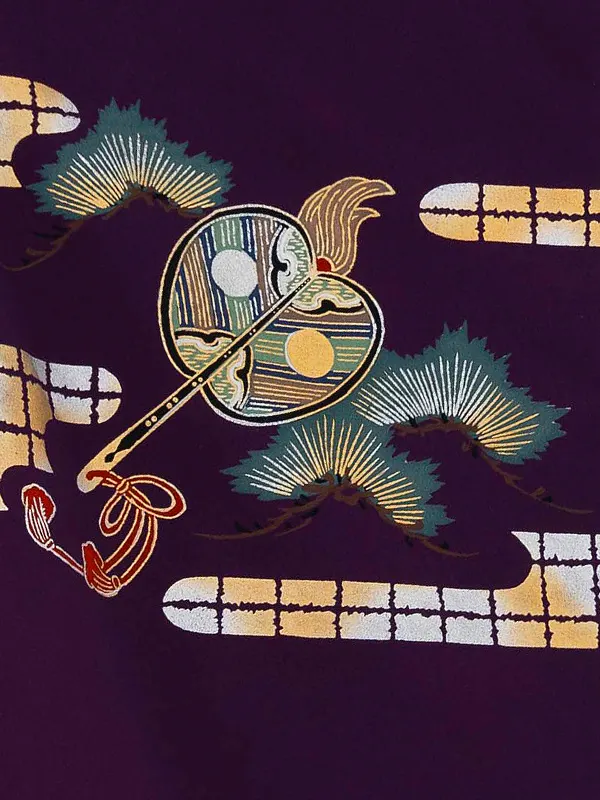 かんたん七五三レンタル(4歳5歳男児袴) 紫鷹×金蜀江紋袴 Y124