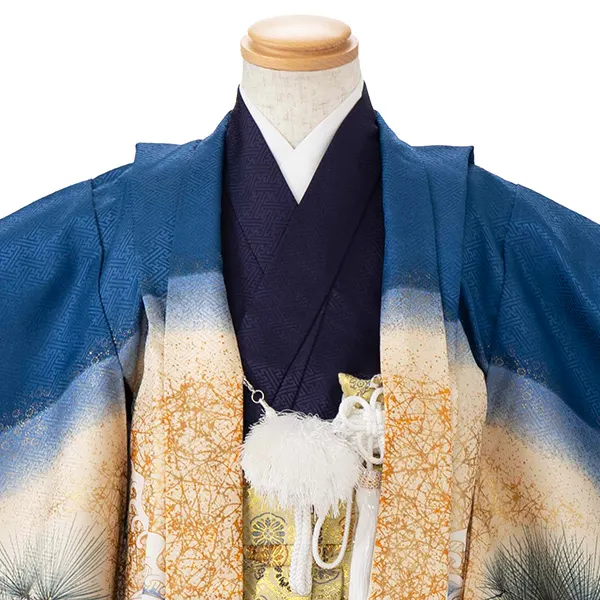 かんたん七五三レンタル(4歳5歳男児袴)青鷹富士×金蜀江紋袴 Y127
