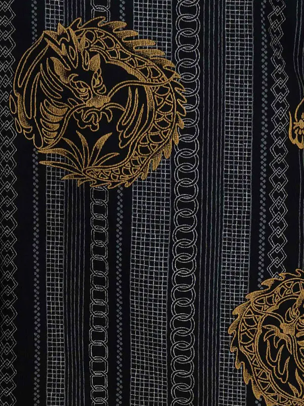 七五三レンタル(4歳5歳男児袴)花夢二 黒龍×ベージュ袴 Y131