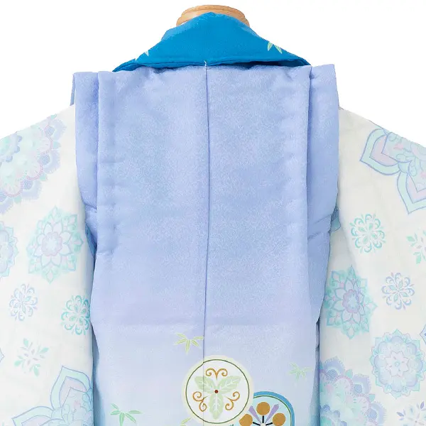 七五三レンタル(3歳男児被布) 水色唐花 兜 Y136