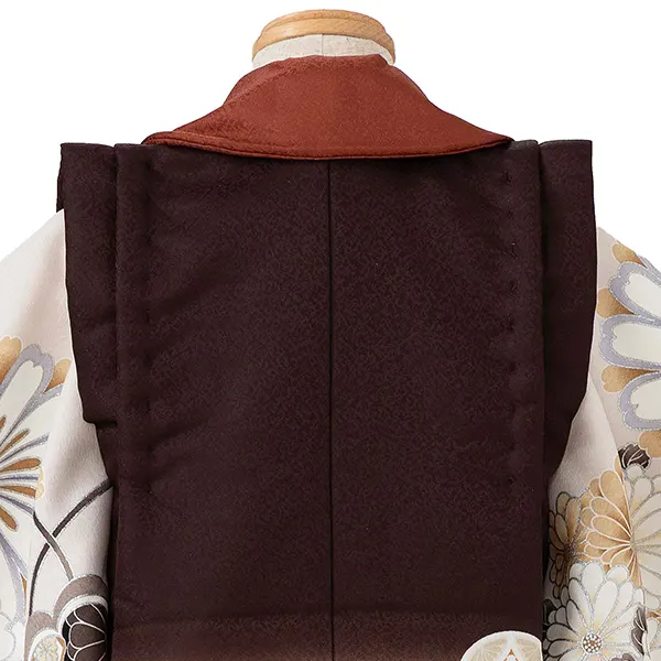 七五三レンタル(3歳男児被布)茶 鷹×ベージュ 桜菊橘 Y149