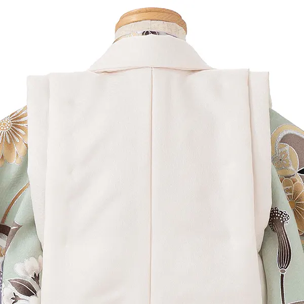 七五三レンタル(3歳男児被布)オフホワイト 亀甲松竹梅×薄緑 桜菊橘 Y152