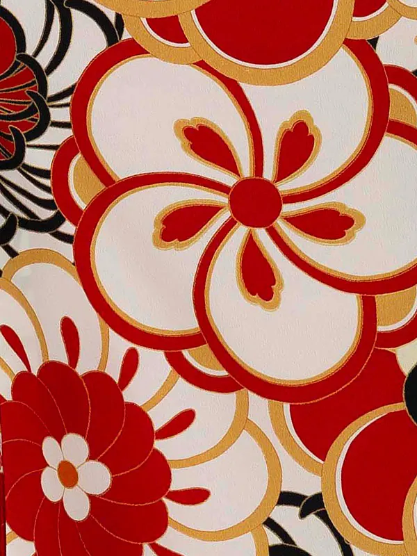 七五三レンタル(3歳男児被布) 赤 梅×オレンジ  Y160