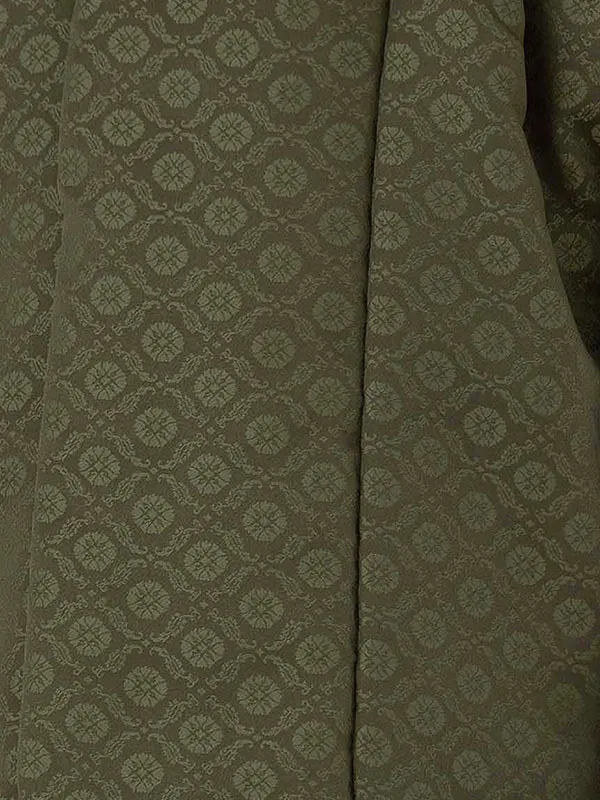 七五三レンタル(3歳男児被布) ベージュ矢羽×緑 Y166