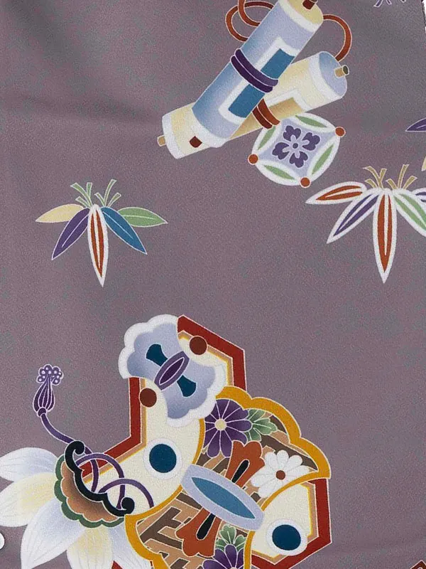 七五三レンタル(3歳男児被布)　紫 宝尽くし×兜 Y167