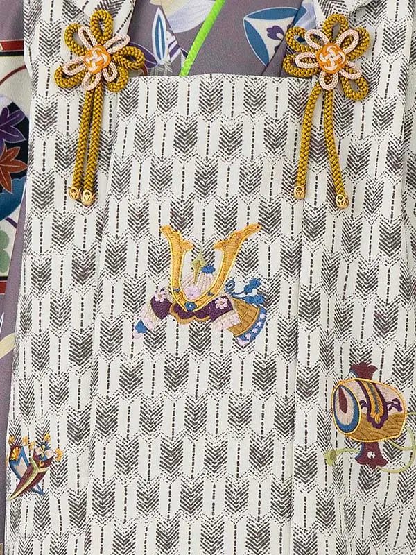 七五三レンタル(3歳男児被布)　紫 宝尽くし×兜 Y167