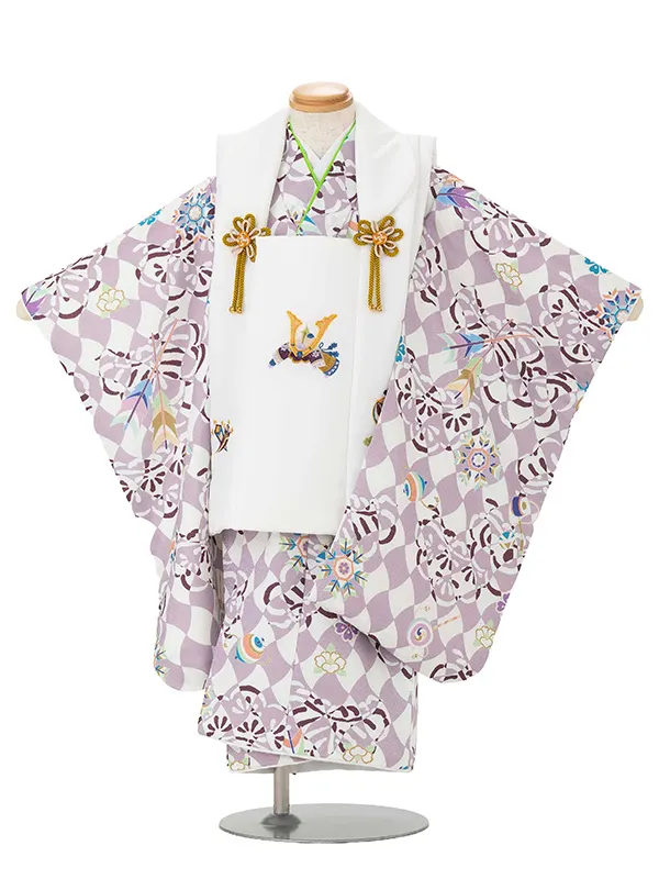 七五三レンタル(3歳男児被布) 紫×兜 Y168