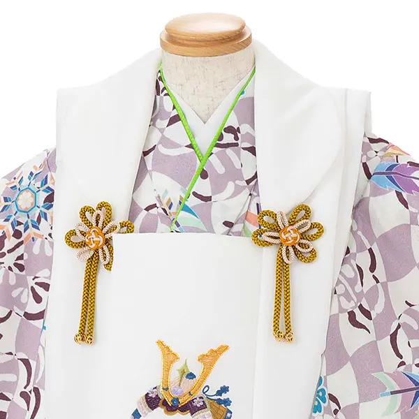 七五三レンタル(3歳男児被布) 紫×兜 Y168