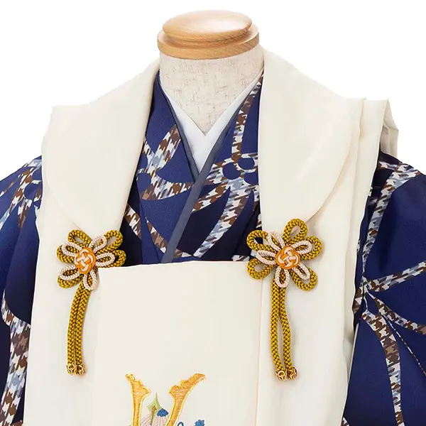 七五三レンタル(3歳男児被布) 青×白兜 Y170