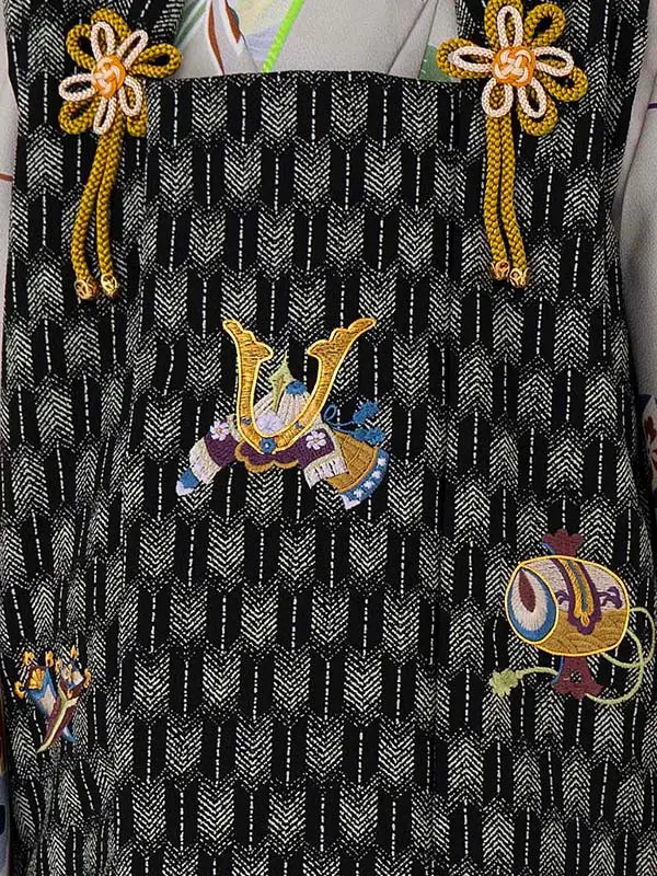 七五三レンタル(3歳男児被布) 宝尽くしベージュ×矢羽黒 Y174