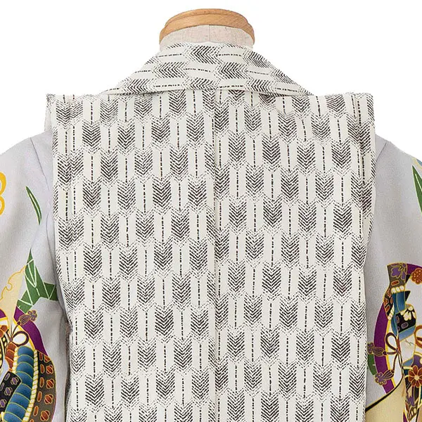 七五三レンタル(3歳男児被布) グレー×白兜 Y175