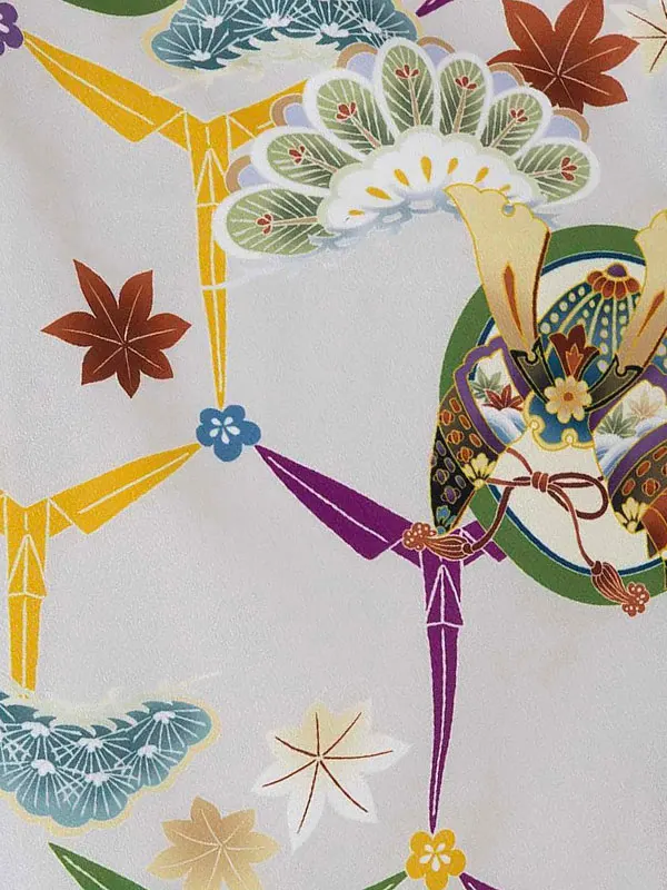 七五三レンタル(3歳男児被布) グレー×白兜 Y175