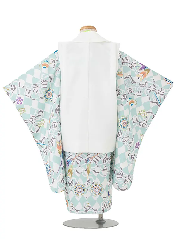 七五三レンタル(3歳男児被布) 水色×白兜 Y176