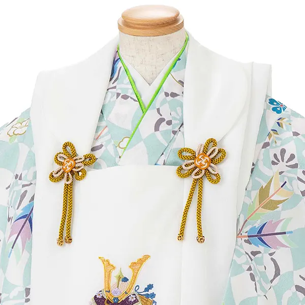 七五三レンタル(3歳男児被布) 水色×白兜 Y176