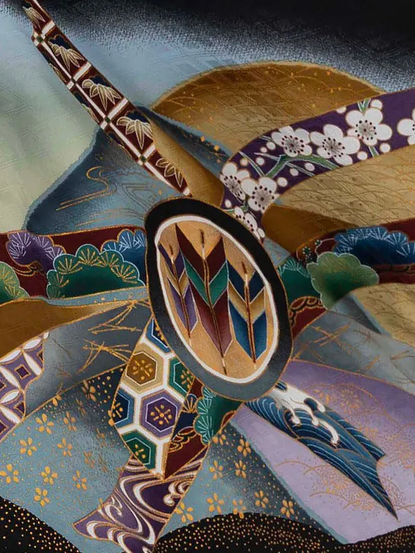 かんたん七五三レンタル(5歳6歳男児袴)  黒鷹×黒縞袴 Y180